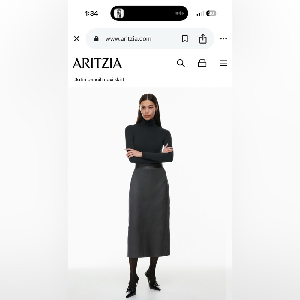 Aritzia Charcoal Trinity Skirt